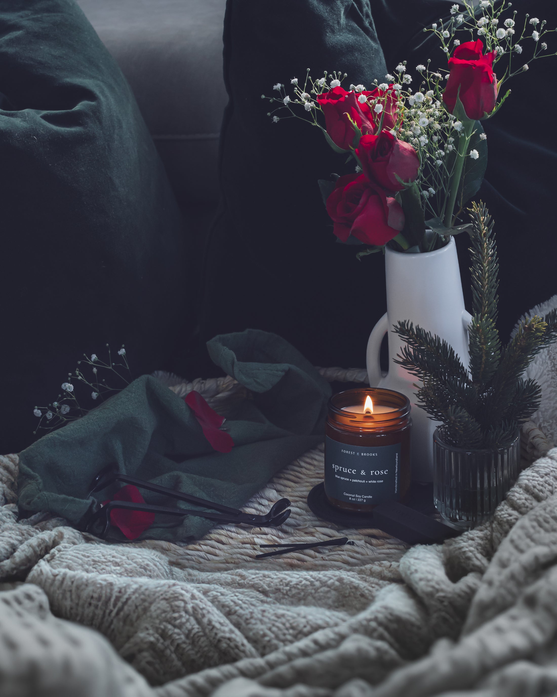 spruce & rose | wooden wick