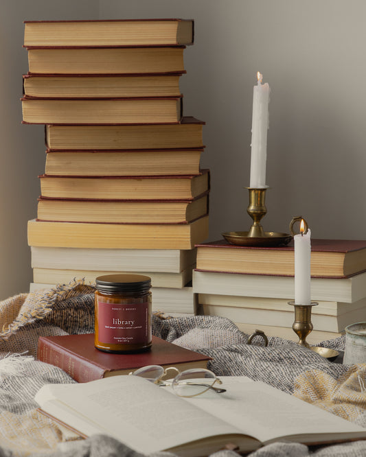 library | wooden wick