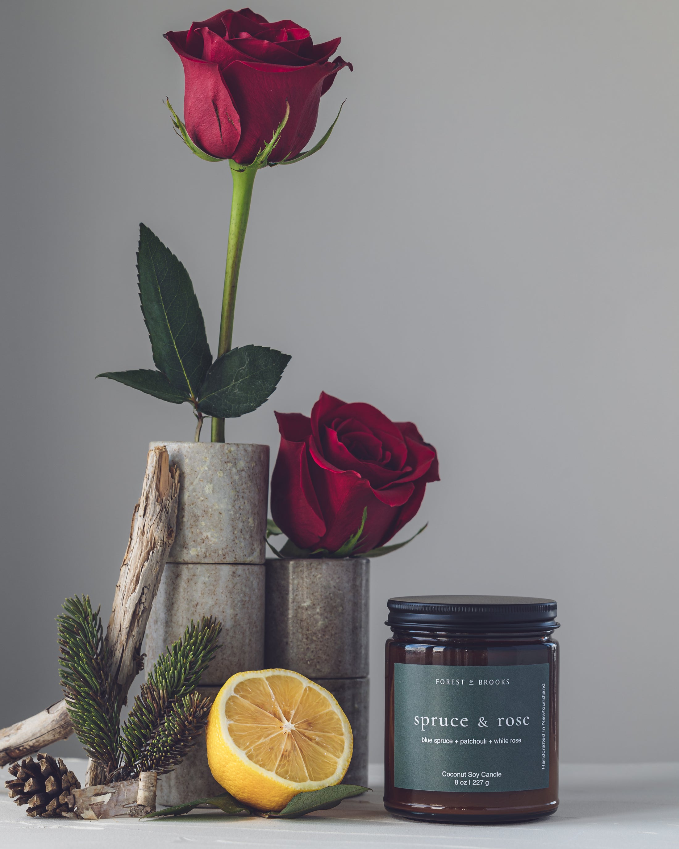 spruce & rose | wooden wick