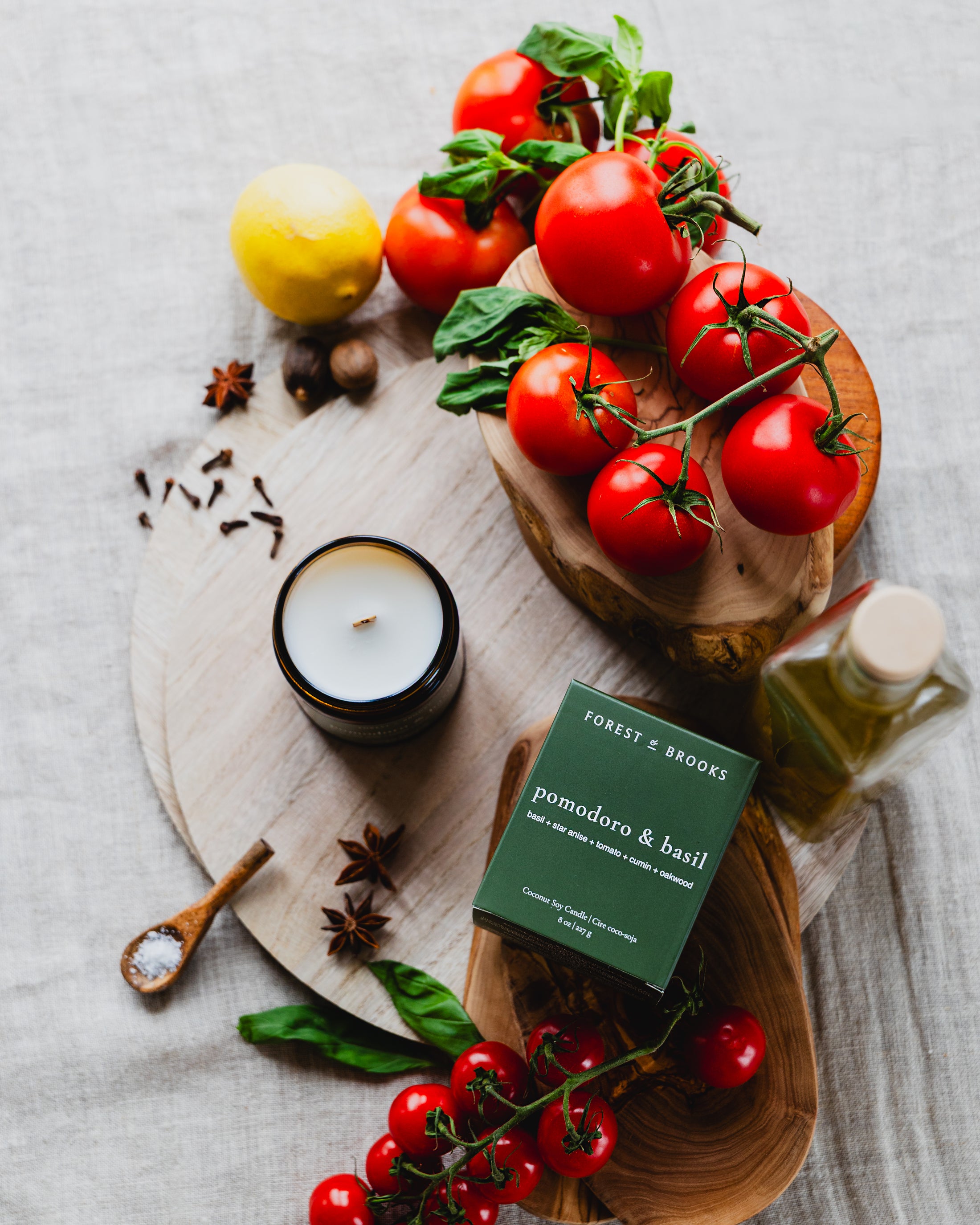pomodoro & basil | wooden wick
