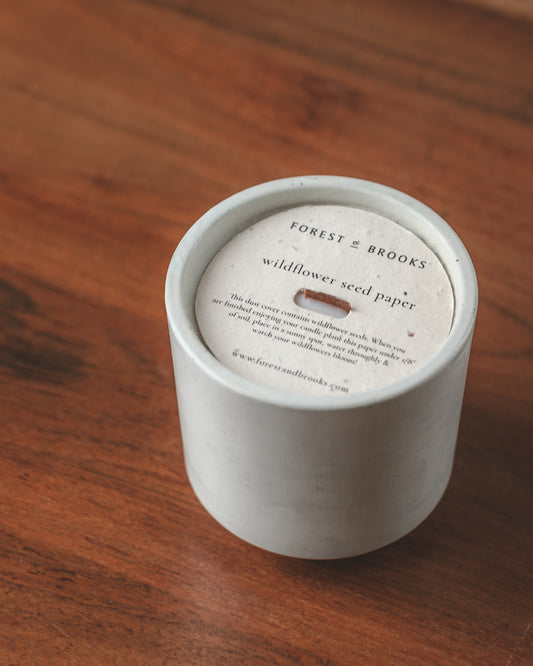 cement vessels | wooden wick | SMALL IMPERFECTIONS