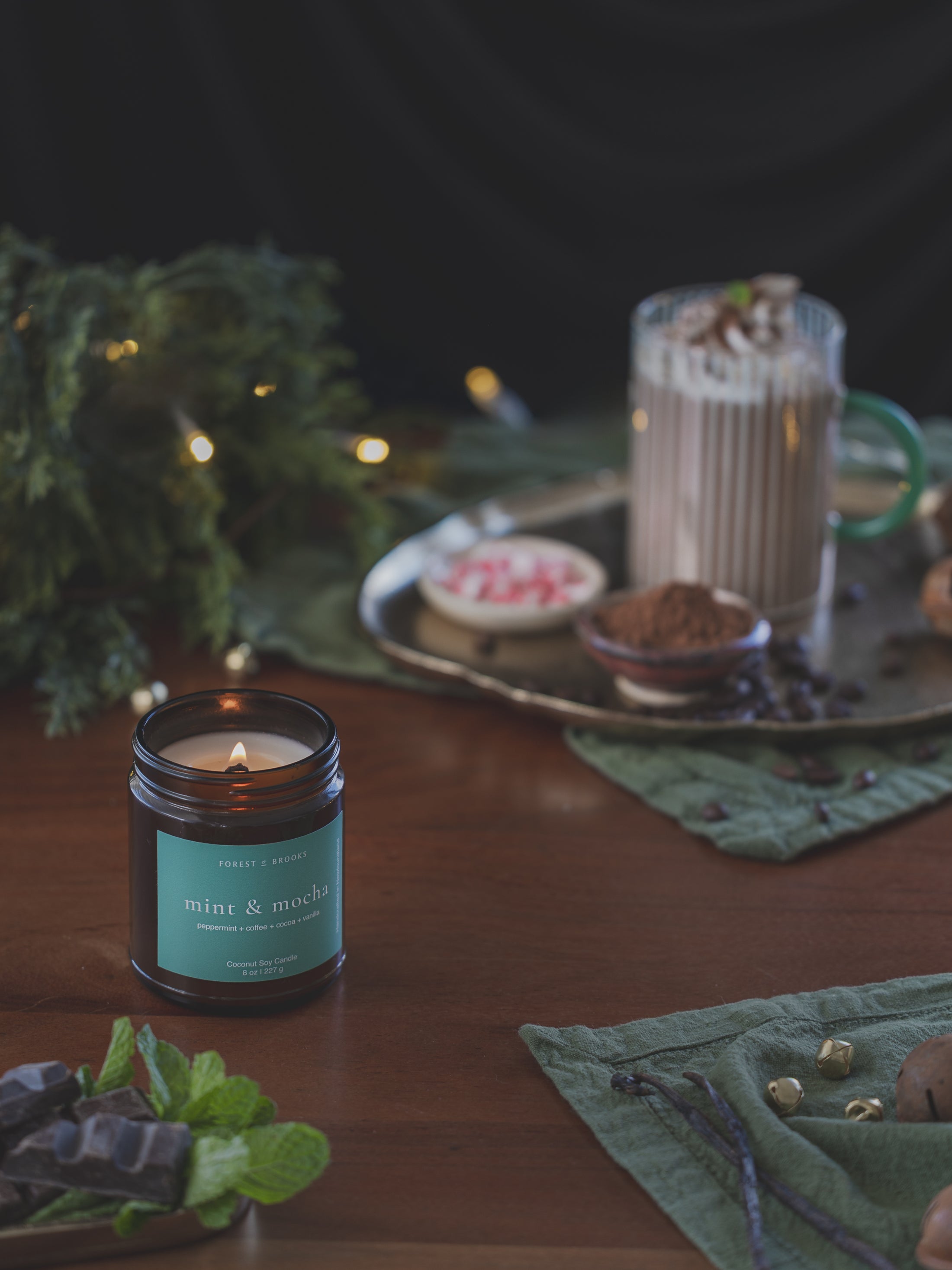 mint & mocha | wooden wick