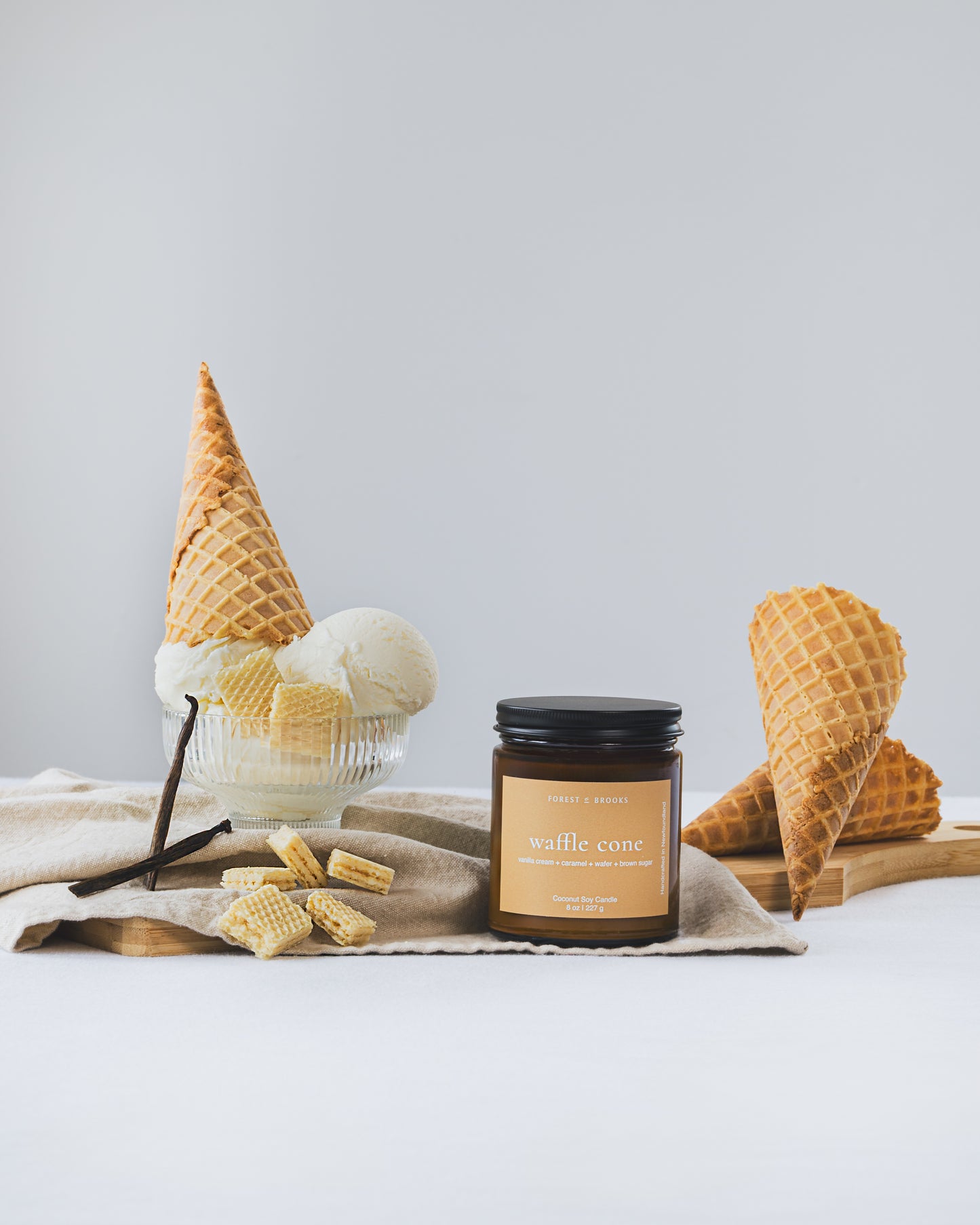 waffle cone | wooden wick